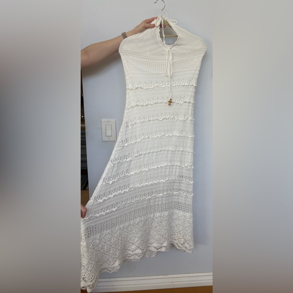 White Lace Knit Dress